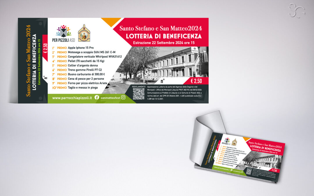 BIGLIETTO LOTTERIA BENEFICENZA S.STEFANO E S.MATTEO PIZZOLI